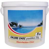 Chlore choc et rapide pour piscine 5kg et  1kg